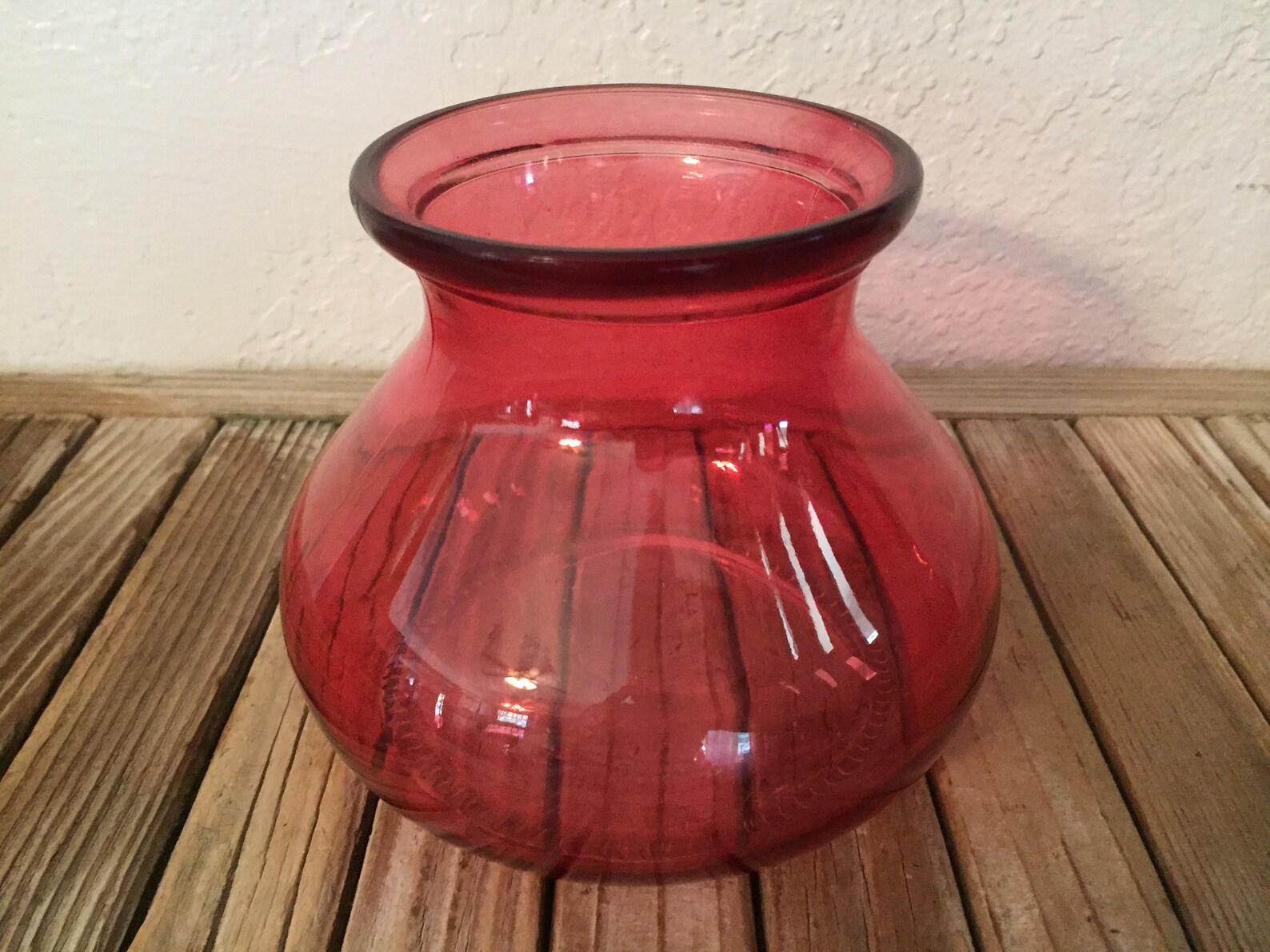 Vintage Bright Pink Glass Jar Vase Etsy