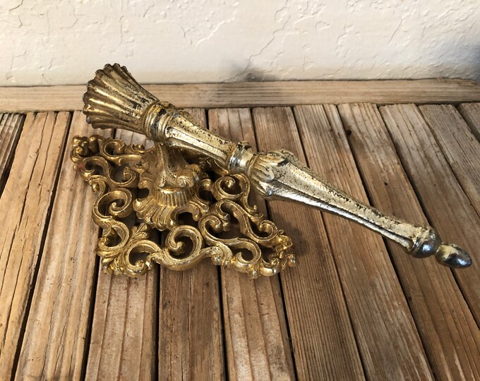 Vintage Solid Gold Metal Candle Wall Sconce Etsy