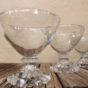 Vintage Set of 3 Martini Beaded Glasses Champagne Coupe Glasses