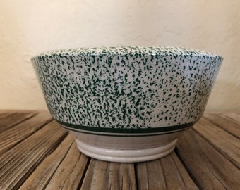 Mid Century Green Speckle Ware Pottery Pot