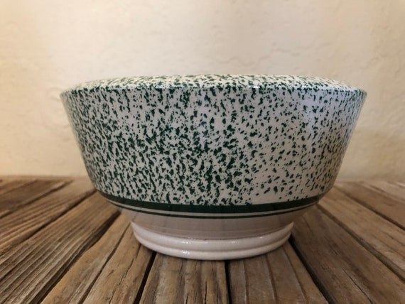 Mid Century Green Speckle Ware Pottery Pot