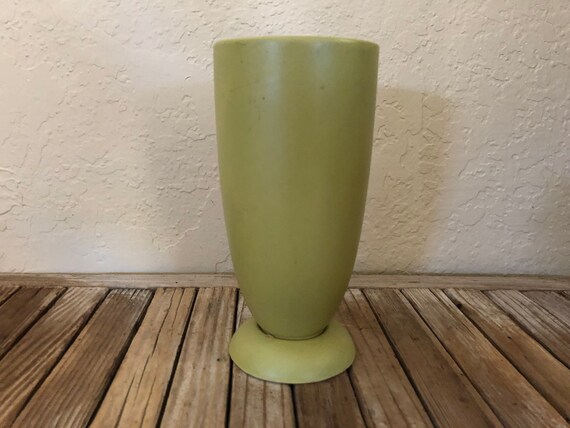 Mid Century Green Matte Vase