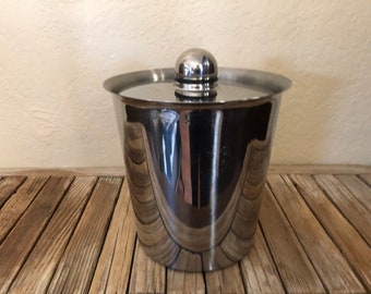 Vintage Silver Metal Modern Art Deco Ice Bucket