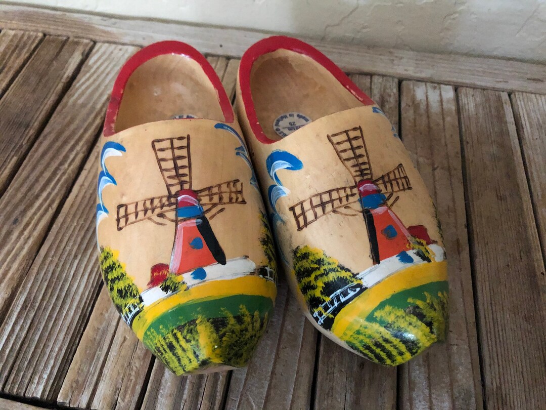 Vintage Hand Painted Wood Dutch Clogs Made in Holland - Etsy