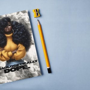 Diario personalizado de mujer negra, cuaderno de espiral, 7x10
