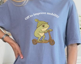 Maglietta "Off To Improve Mobility Frog", maglietta divertente per fisioterapia, regalo per assistente terapista Scooter Toad, felpa con colori comfort