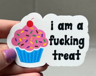 I'm a Fucking Treat Sticker | Funny Sticker | Water Bottle Sticker | Fridge Magnet