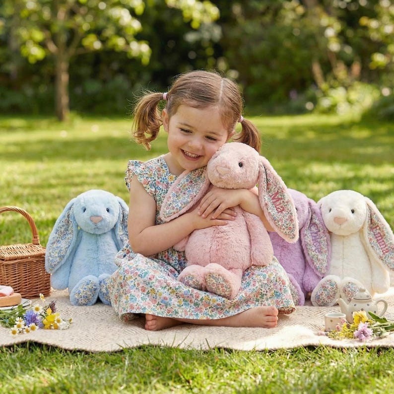 Personalized Bunny Plush Toy, Custom Name Easter Bunny Stuffed Animal ...