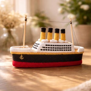 Crochet Boat Pattern PDF, Amigurumi Ship Tutorial, DIY Nursery Room Decor, Beginner Friendly Digital Download
