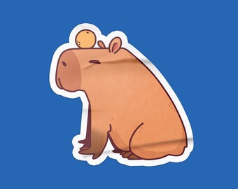 Yuzu Capybara Side | Original | Vinyl Sticker