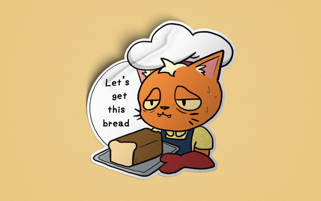 Bread Cat | Original Art | Vinyl Sticker - Etsy