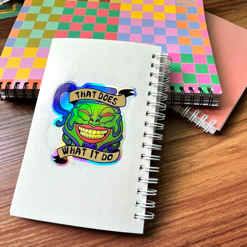 Holographic Greedy Pot Meme Vinyl Sticker image 3