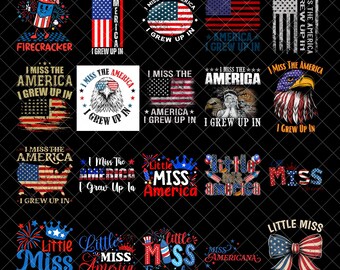 Little Miss America Png Bundle, 4th Of July Png, American Flag Little Miss America Png, Independence Day Png Downloads