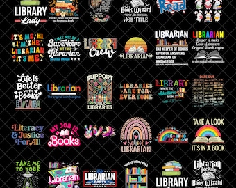 Library Png Bundle, Reading Png, Book Quote Bundle Png, Book Reading Png, Books Designs for Shirts, Librarian Png, Library Png, Digital