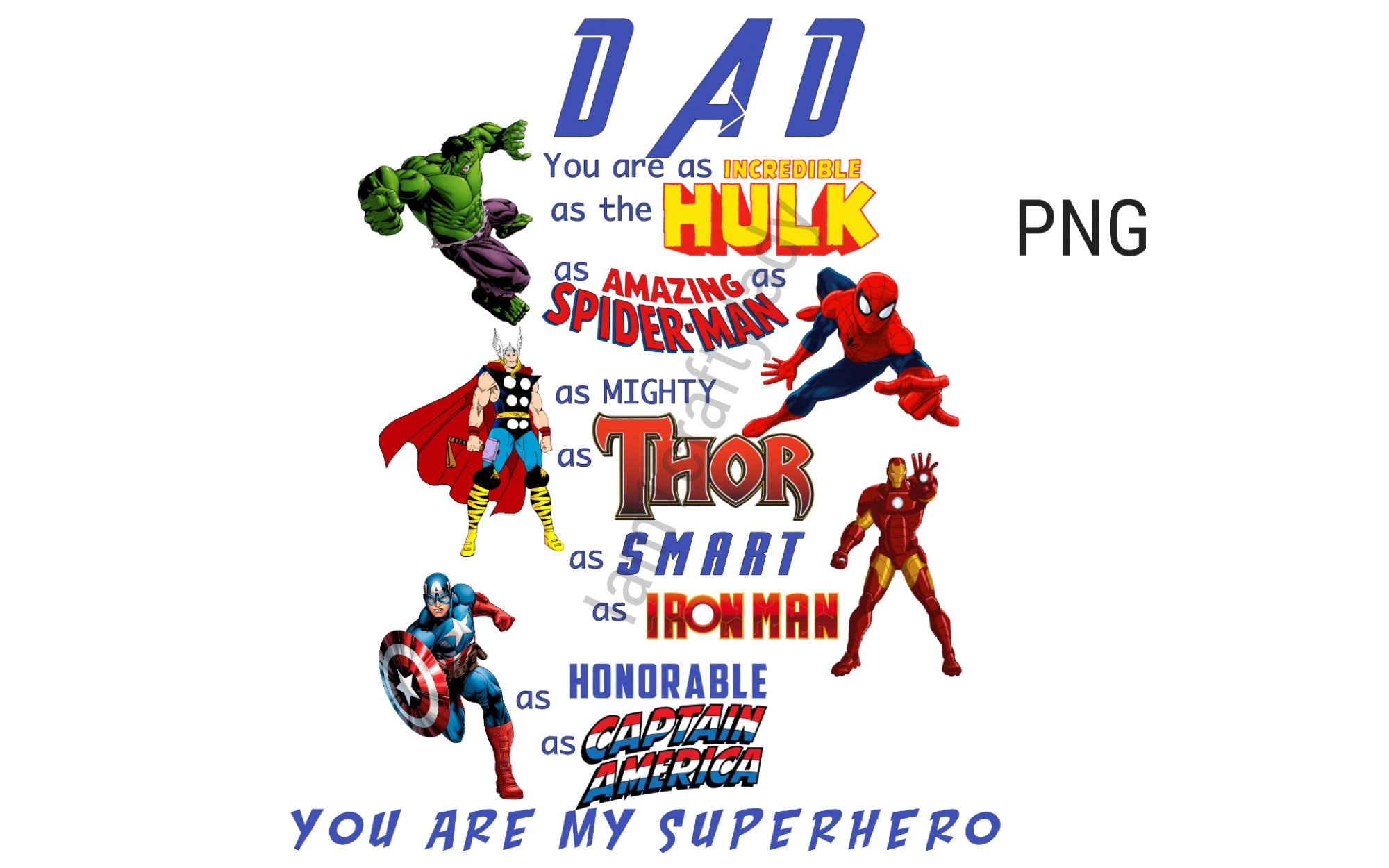 Fathers Day Marvel Fathers Day PNG Dad You are Incredible as | Etsy