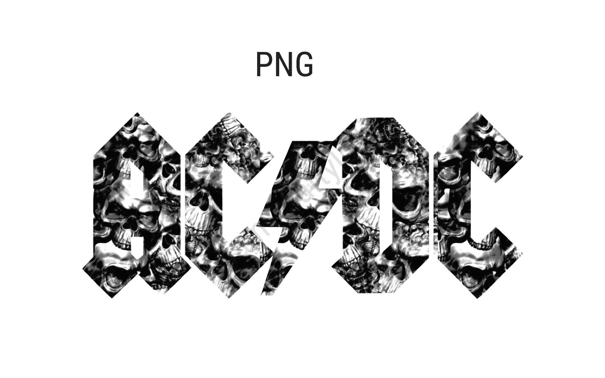 AC DC band logo Skull Design Digital Download PNG Sublimation | Etsy