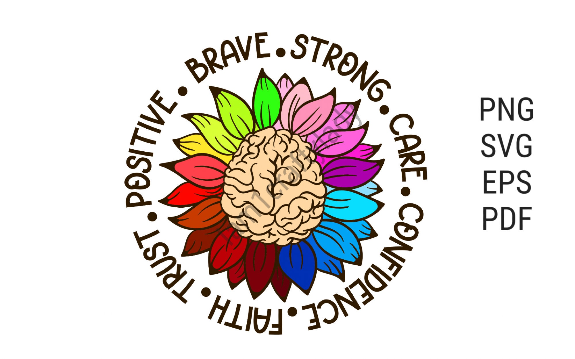 Mental Health Awareness Sunflower PNG Svg eps dxf pdf Etsy