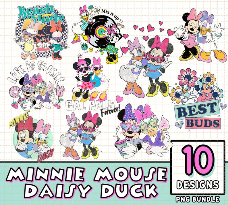 Minnie Mouse Daisy Duck Png Bundle Download, Minnie Mouse Clipart ...