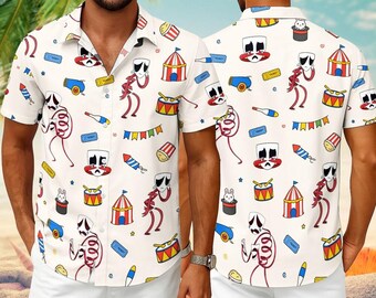 The Amazing Circus Gangle Hawaiian, The Amazing Digital Circus Animiniz Beach Gangle Hawaiian Shirt, The Amazing Digital Circus, Gangle