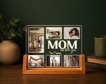 Personalized Mother's Day Photo Night Light, Custom Photo Portrait Light-Up Globe, Mom and Daughter, Gift For Mom From Kids