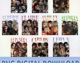 10+ Design Resident Evil 4 Homage Vintage Png Bundle, Vintage 90s Bootleg File, Video Game Horror Merch Vintage Download