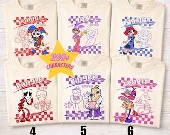 The Amazing Digital Circus T-shirt, TADC Jax Pomni Characters Shirt, Cute Circus Fan Gift Hoodie, Anime Style Cartoon Tee for Boys Girls