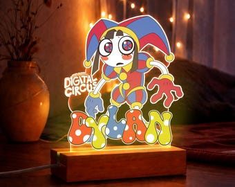 Pomni The Amazing Digital Circus Night Light, Digital Circus Room Decor, Cute Cartoon Characters Gifts for Boy and Girl