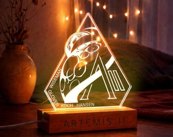 Artemis II Logo Night Light, Future Moon Mission Night Light, Artemis II Copy Moon Joy, Cosmic Love, Gift for Sci-fi Lovers
