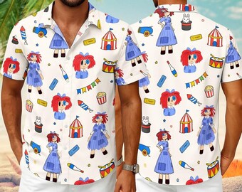 The Amazing Circus Ragatha Hawaiian, The Amazing Digital Circus Animiniz Beach Series Ragatha Hawaiian Shirt, The Amazing Digital Circus