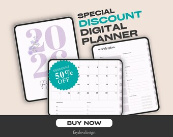 2026 Digital Planner, Daily Weekly Monthly, Hyperlinked, iPad, GoodNotes, Aesthetic, Wellness, Self Care, Productivity