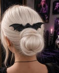 Black Bat Wing Hairpin | Gothic Bun Pin | Bat Hair Fork | Witchy Accessory | Halloween Vampirecore Ren Faire Clip product logo