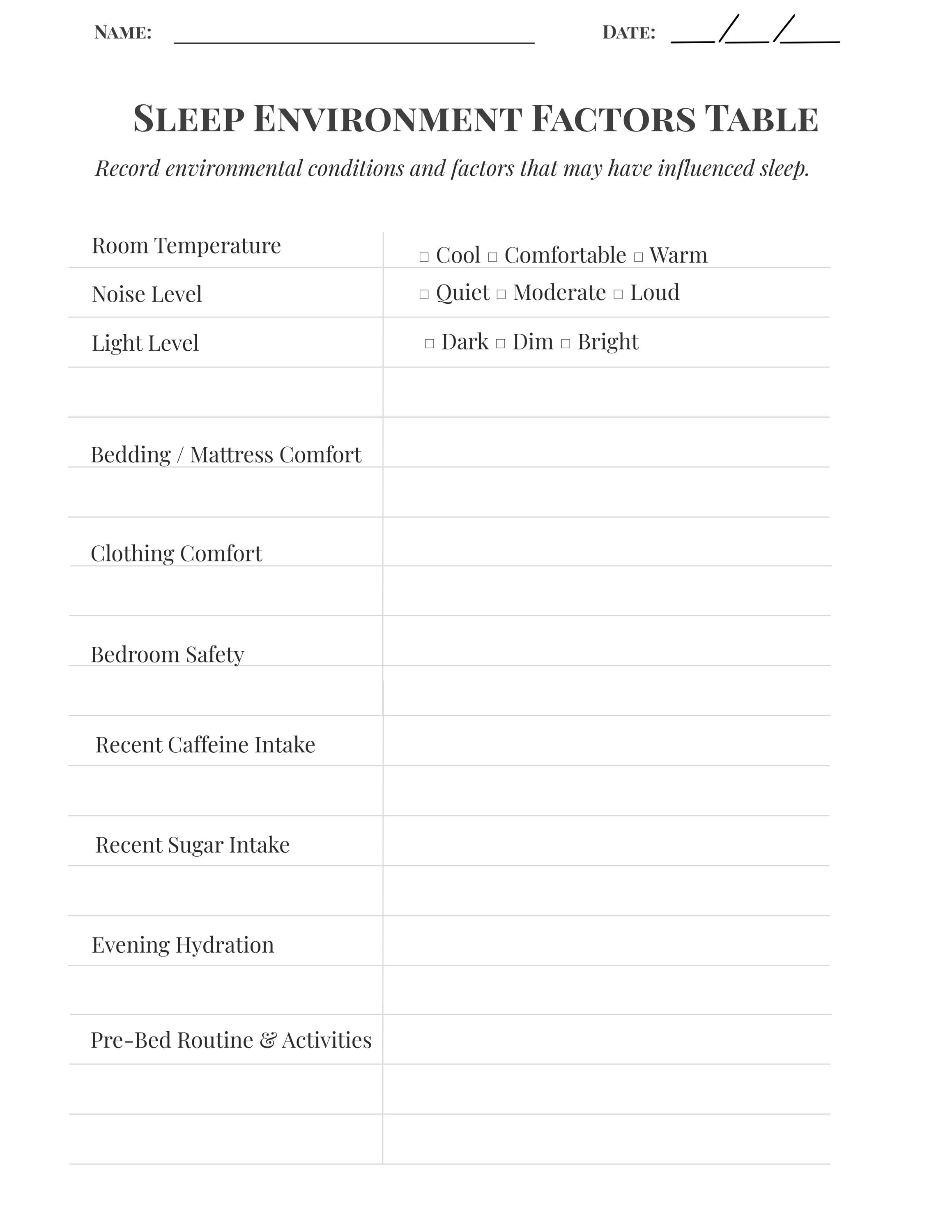 Sleep Pattern Graph Pdf Daily Sleep Log | Printable Caregiver Sleep Tracker | Elderly Sleep ...