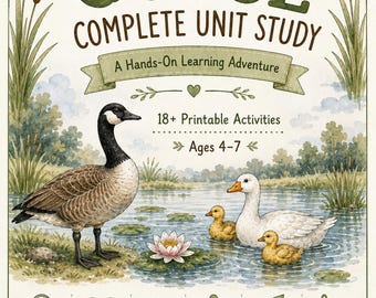 Goose Unit Study Printable | Life Cycle, Anatomy, Science, Math (Digital Download)