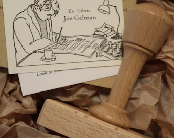 Custom, one of a kind designed Ex - Libris Stamp