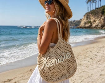 Torba plażowa z nadrukiem dla kobiet, dziewcząt, torba podróżna, spersonalizowana torba z imieniem, prezent na wieczór panieński, prezent dla druhny, prezent na wieczór panieński, torba wakacyjna