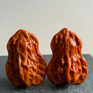 Patinerad och jadeliknande kalebassformad samlarobjekt i valnöt | Handhållet föremål i valnöt, färdigställt för lek | Samlarkvalitet