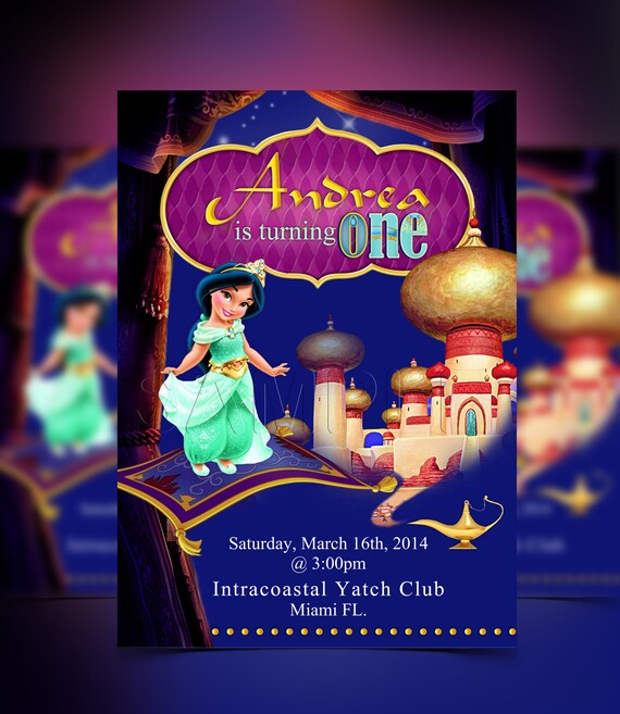 Download Disney Toddler Princess Jasmine Birthday Aladdin Princess Jasmine Princess Jasmine Invitation Personalized By Cutemoments By Jr Catch My Party
