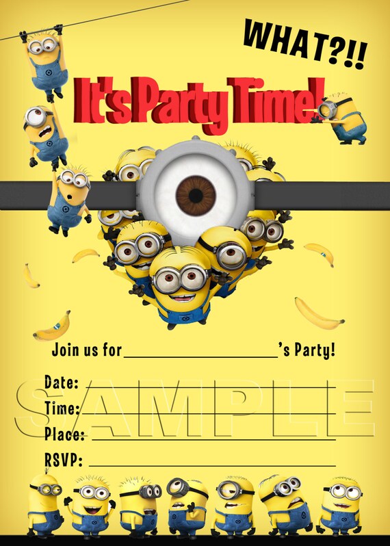 Despicable Me Minions Invitation - INSTANT DOWNLOAD - The Minions invite - Minions birthday party - Despicable Me Minions invitation Il_570xn