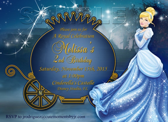 Cinderella Invitation, Disney Toddler Cinderella, Disney Baby Cinderella, Disney Princess Cinderella, Personalized Digital Invitation Il_570xn