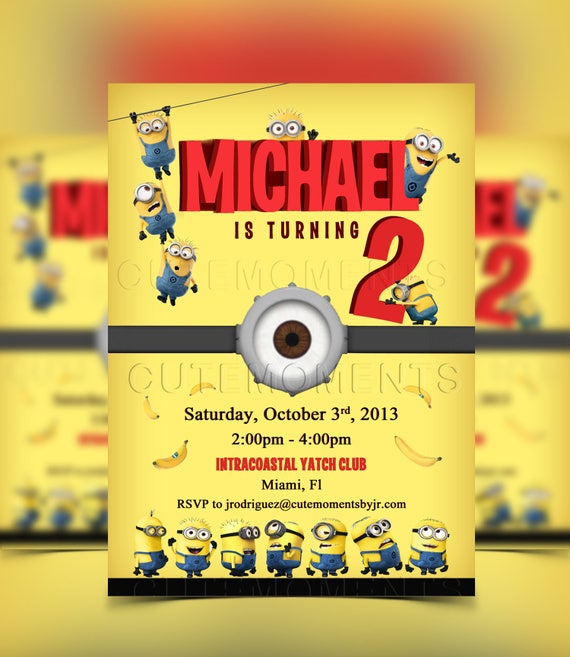 The Minions invite - Minions birthday party - Despicable Me Minions invitation - Digital File - Printable invitation Il_570xn
