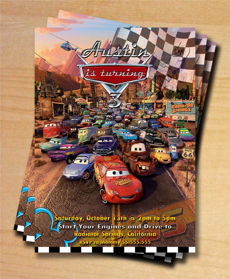 Collection 90+ Pictures pixar cars birthday invitations Excellent