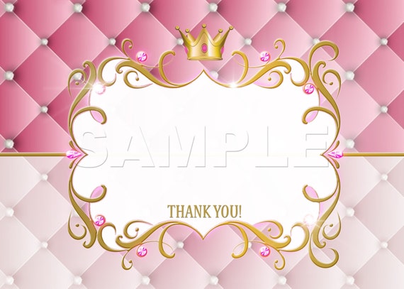 Princess Thank You Card - INSTANT DOWNLOAD - Il_570xn