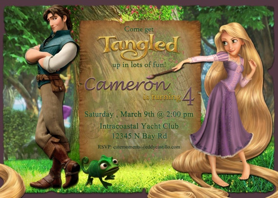 Tangled, Princess Rapunzel Digital Birthday Invitation - Personalized Il_570xn