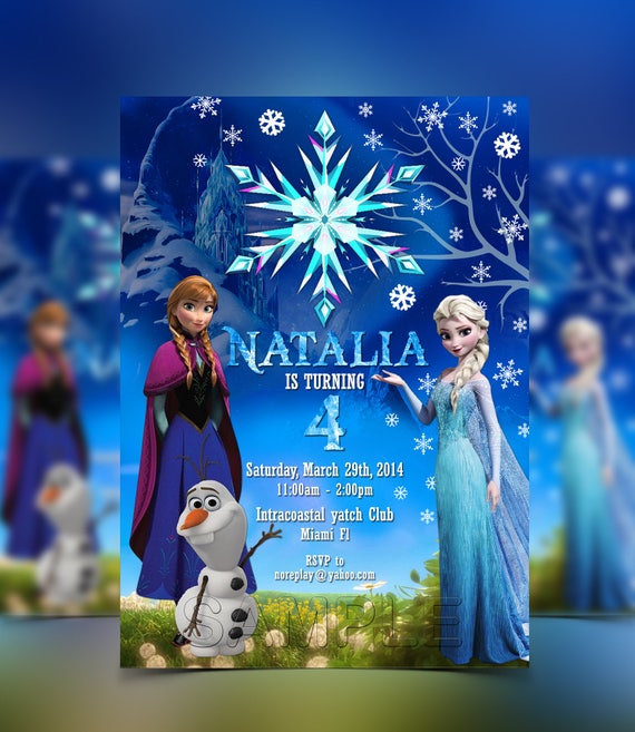 Disney FROZEN - Elsa, Ana & Olaf - Personalized Digital Invitation Il_570xn
