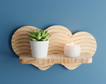 Wood Shelf Heart, Heart-Shaped Wall Decor, Nursery Decor, Mother’s Day Gift