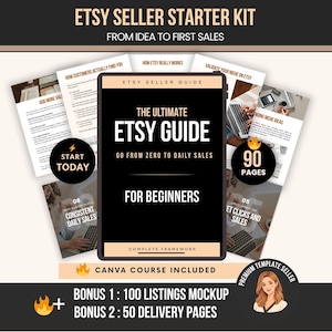 Etsy Starter kit for Beginners, How to Start an Etsy Shop, Etsy SEO Guide, How to Sell on Etsy, Digital Products,Seller guidebook