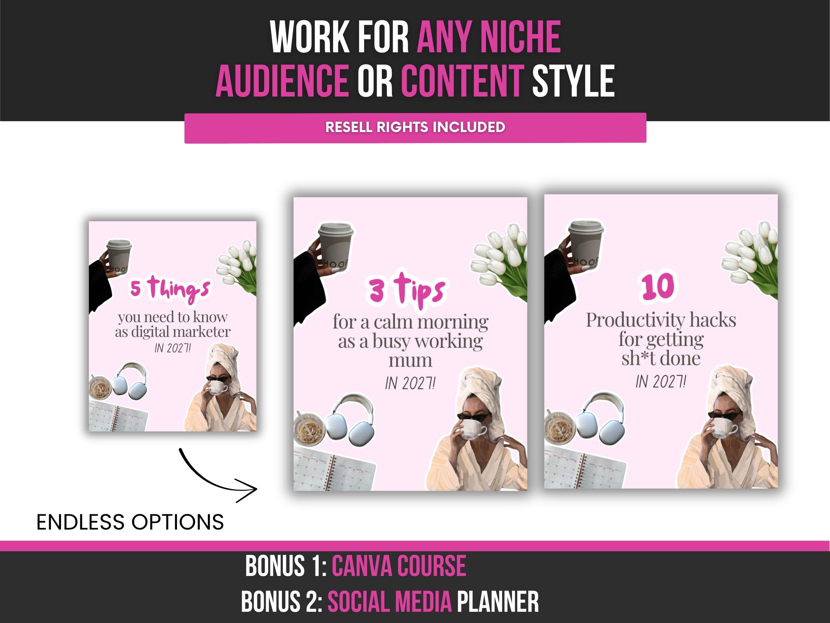 500 Instagram Carousel Templates Canva PLR , Editable DFY Social Media ...