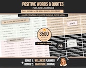 Positive Journal Words and Quotes Printable PLR, 3500 Junk Journal Word Strips & Quote Cards, Quote Cards Canva Templates to Resell, DFY