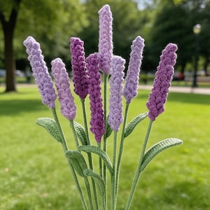 Crochet Lavender Flower PDF, Personalized Gift for Girlfriend, Forever Lavender, Knitted Flower, Home Decoration, Single Stem Lavender