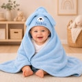 Personalized Baby Hooded Towel, Embroidered Animal Bath, Baby Shower Gift